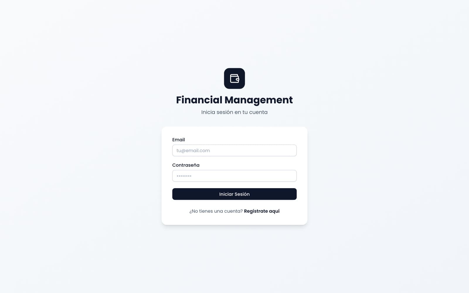Financial Dashboard screenshot